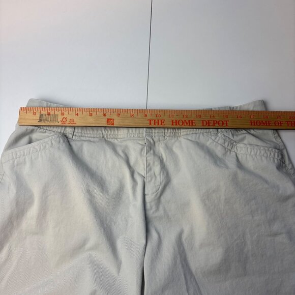 CJ Banks Womens Beige Elastic Waist Shorts Bermuda  Size 18W Cotton Blend - Picture 6 of 7